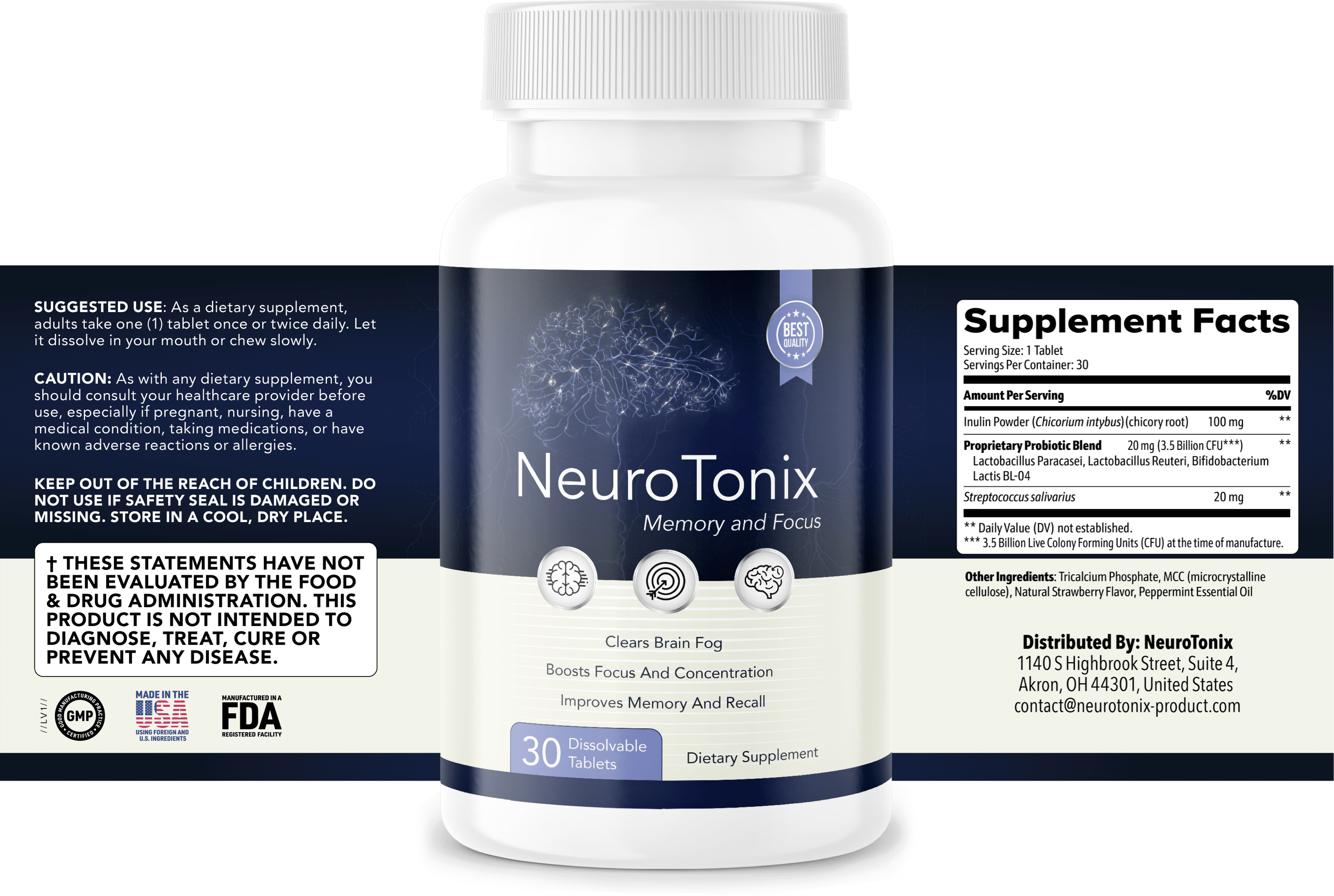 NeuroTonix Supplement Facts
